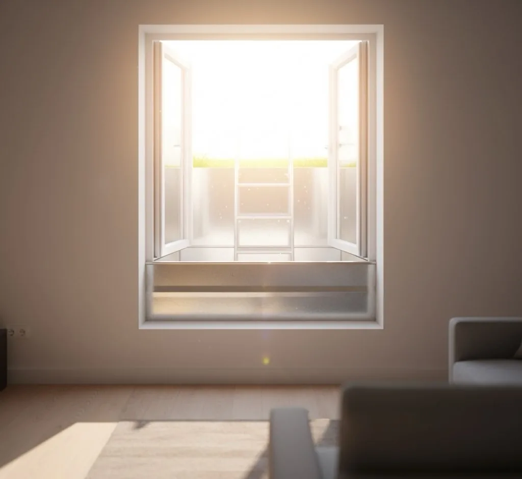 An egress window well from the outside